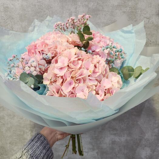 Bouquet of Pink Hydrangeas