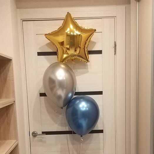 Фонтан из 3 гелиевых шаров