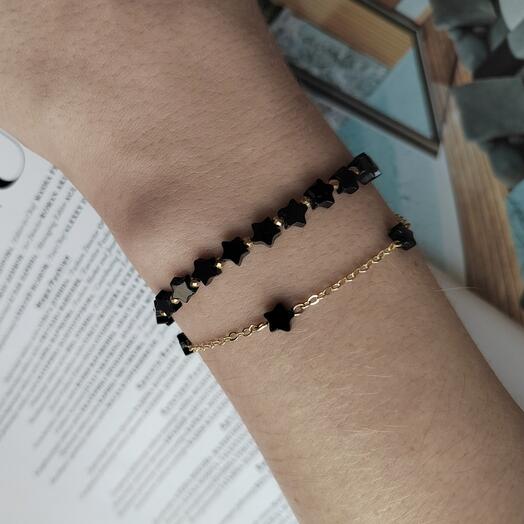 Браслет из чёрного агата