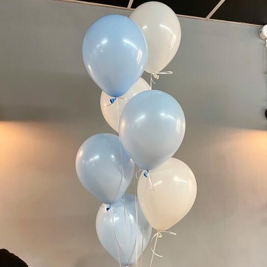 7 blue and white Balls