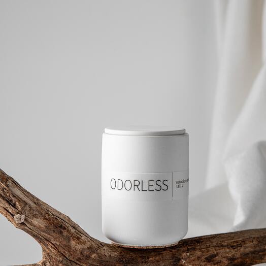 Свеча в гипсе ODORLESS MILK, 140 мл