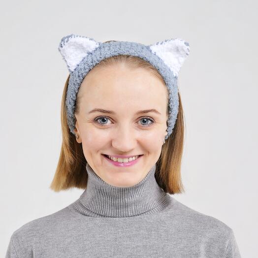 Повязка ручной вязки "Кошка"
