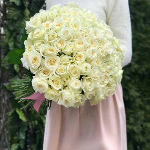Bouquet of 100 White Roses