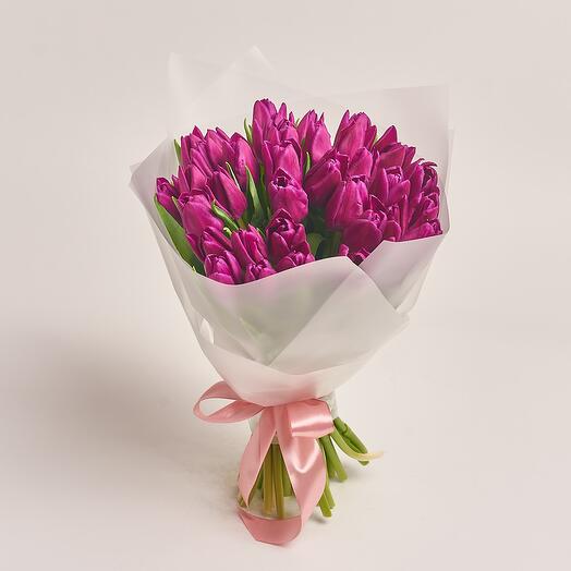 51 Purple Tulips Bouquet