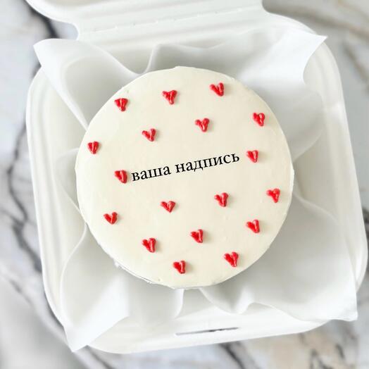 Бенто-торт с надписью и сердечками
