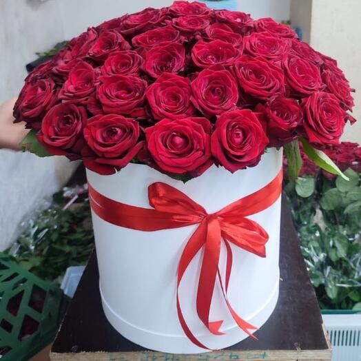 Espectaculares rosas rojas 55 unidades en caja