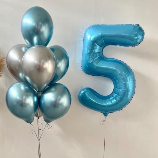 Композиция шаров ко дню рождения с цифрой