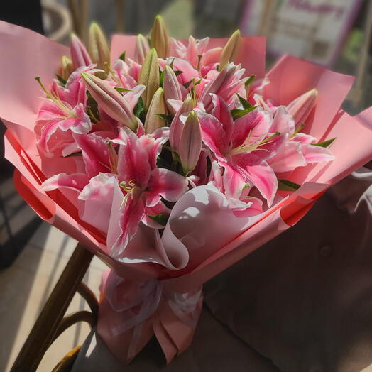 Elegant pink lilies