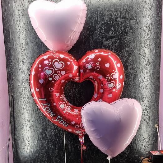 Шары сердечки I love you