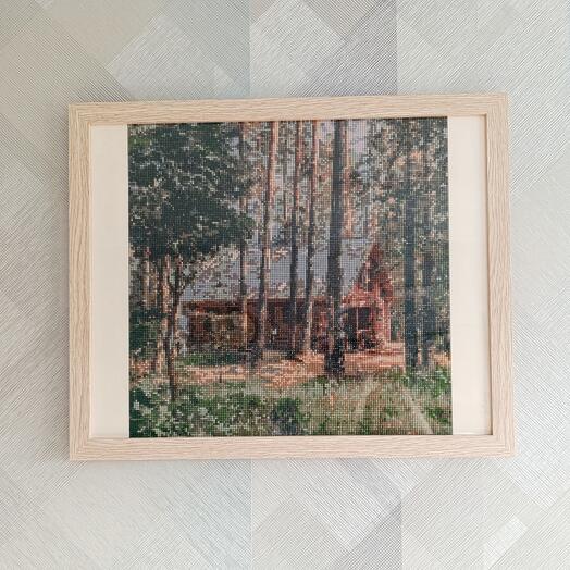 Картина Дом в лесу/ алмазная мозаика