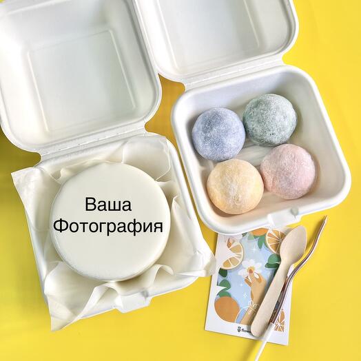 Бенто торт с вашей фотографией и Моти на день рождения номер 39