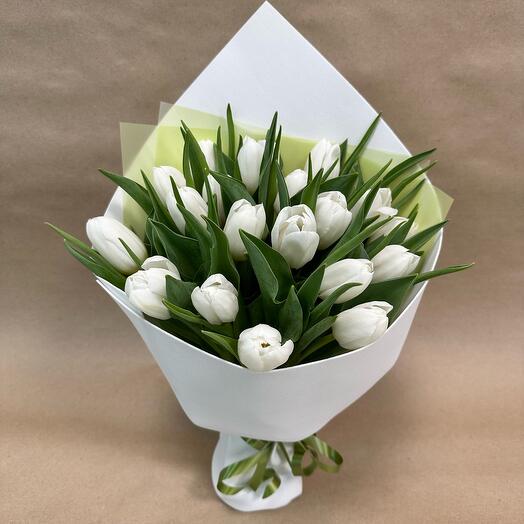 Тюльпаны белые 19 шт