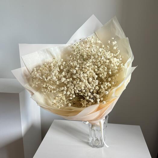 Букет из стабилизированной кремовой гипсофилы