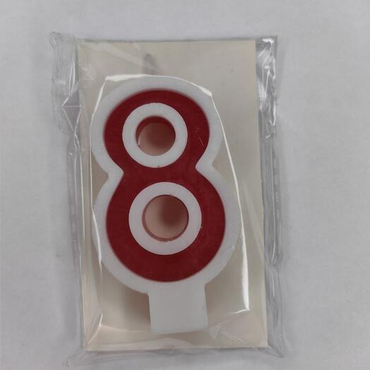 Цифра 8 красная