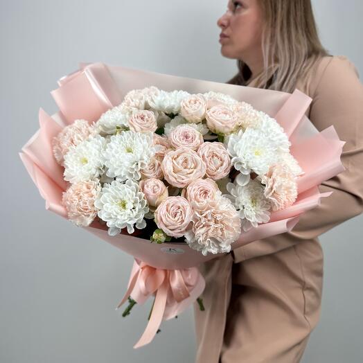 Авторский букет «Элизабет» с пионовидными розами 🤍 Камелия Flowers Shop