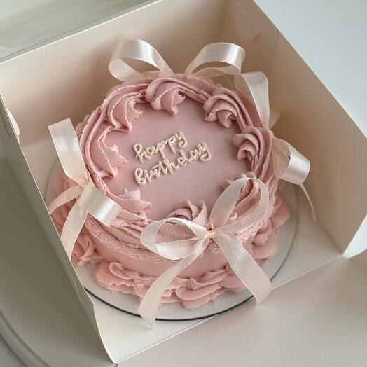 Бенто тортик в стиле ламбет с бантиками happy birthday