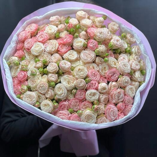 Кустовая роза пионовидная микс