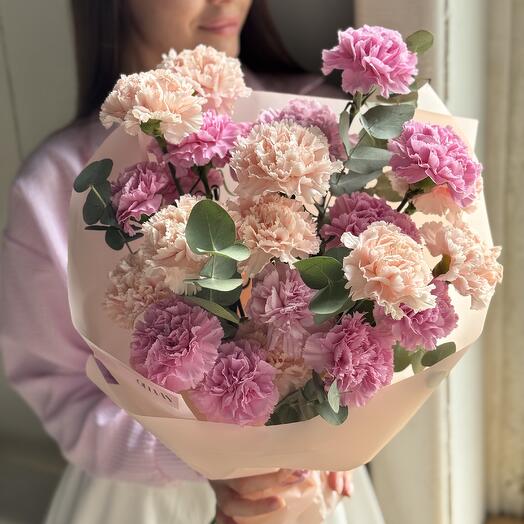 Монобукет из микса гвоздик 170
