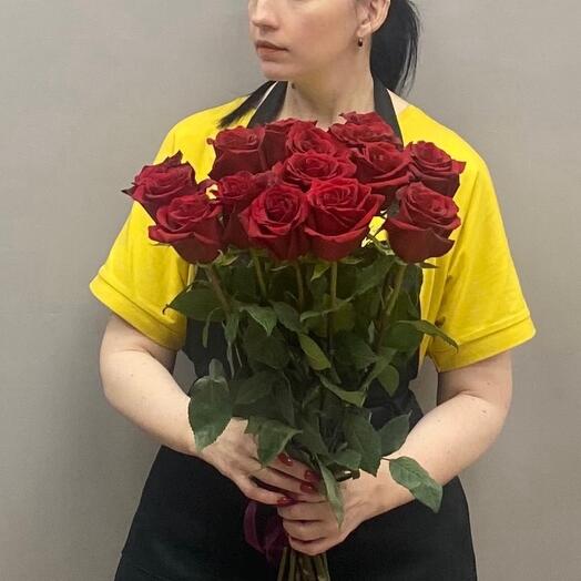 Букет с метровой розой 15 шт