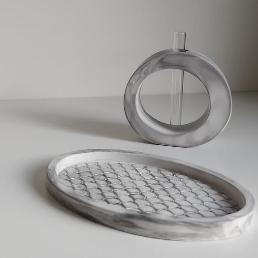 Set de regalo clásico de Mármol: soporte para adornos y jarrón