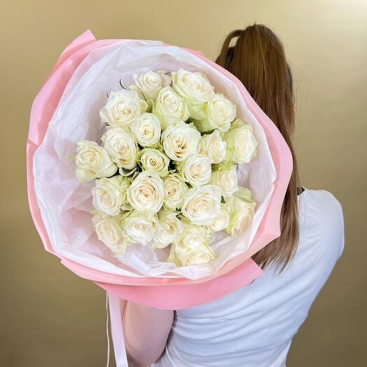 -20%АКЦИЯ💕Букет 25 белых роз Кения/Цветы Уфа/Цветы в Уфе/Доставка цветов Уфа