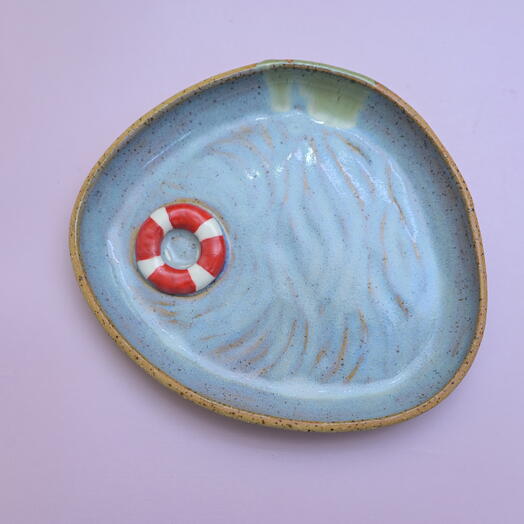 Тарелка керамическая со спасательным кругом. 17,5*15,5 см