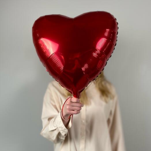 Шар-сердце красный 18  /46 см