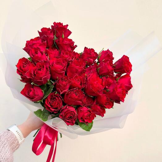 -20%АКЦИЯ🌹Красные кенийские розы «Red tango»/35 штук роза кения/Цветы Уфа/Цветы в Уфе/Доставка цветов Уфа