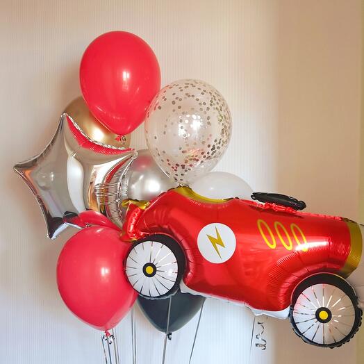 Balloon Set for Boy Red Car Racing Car