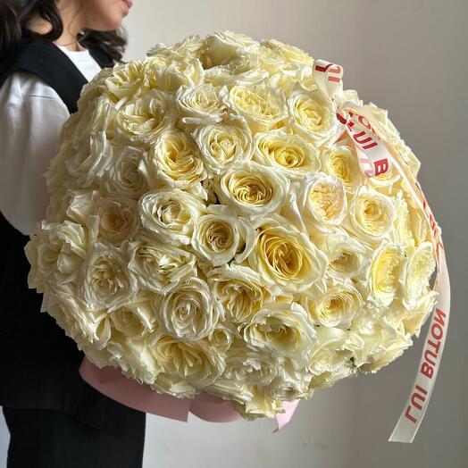 Букет "101 пионовидных роз Candlelight"