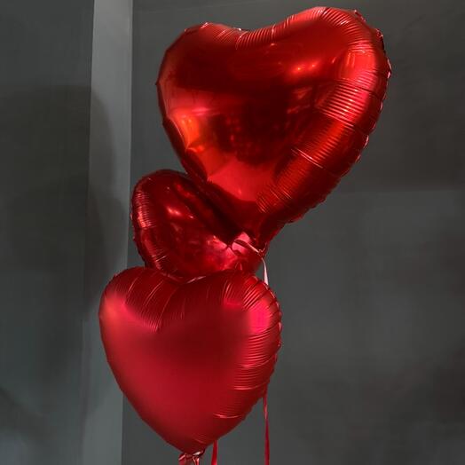 3 balloons ( heart shape )