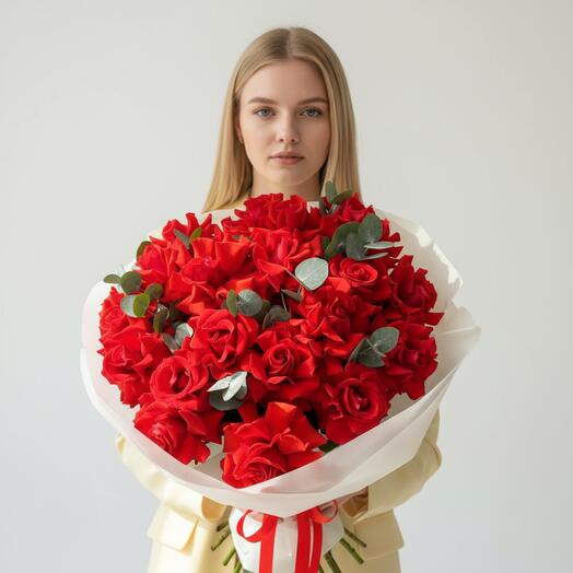 Яркий букет 21 французская Роза