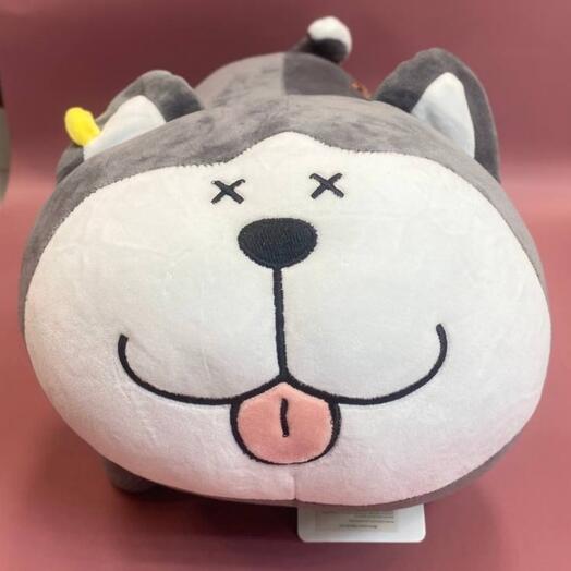 Кот подушка серый 45см