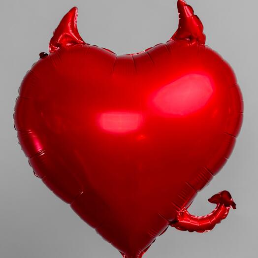 Фольгированное красное сердце Чертёнок. Шары шарики