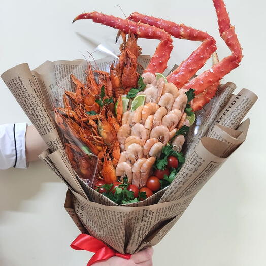 Букет из раков с клешнями краба стригуна