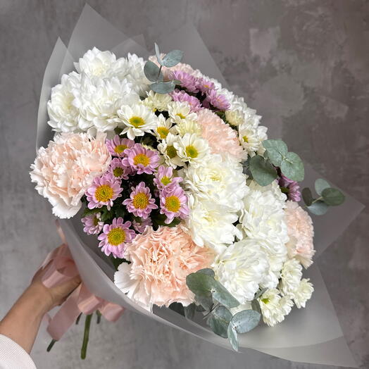 Микс хризантемы с диантусами на день матери💕