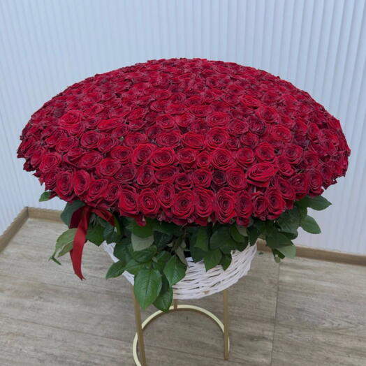 Корзина из красной розы