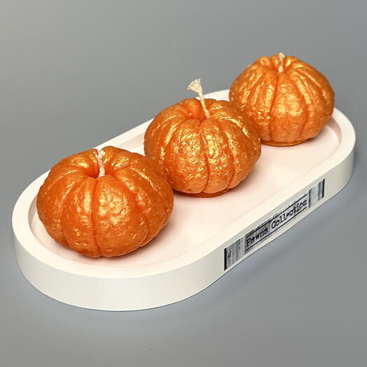 Набор Pawns Collection новогодних ароматических свечей Stand Montgomery Tangerines на подставке из скульптурного гипса