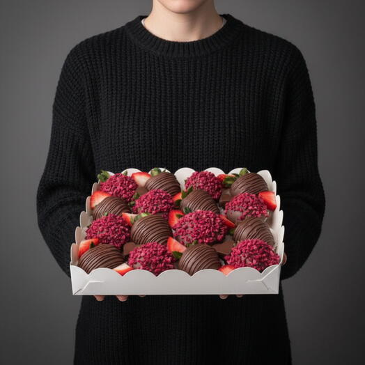 Набор клубники в шоколаде «Момент любви» 16 ягод