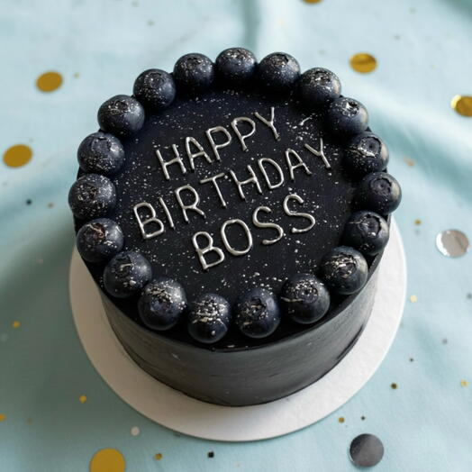 Бенто торт XL Happy Birthday Boss, с голубикой