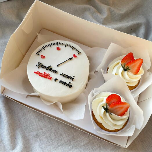 Набор из торта и капкейков Уровень любви