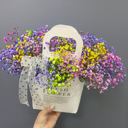 Радужная гипсофила в сумочке🌸