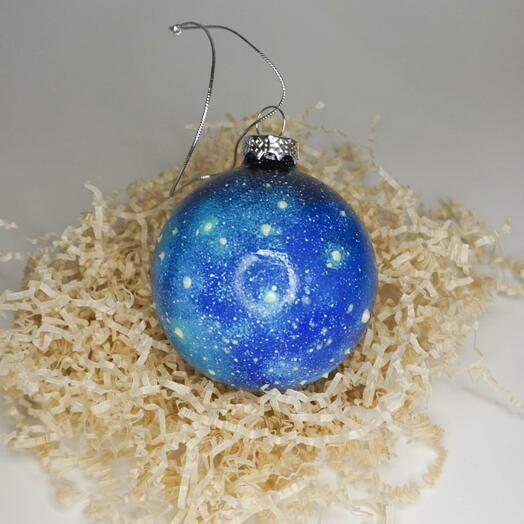 Светящийся в темноте елочный шар "Космос" мини, 6.5 см