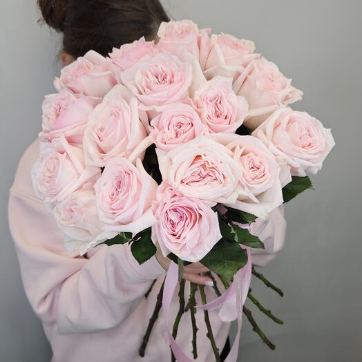 17 пионовидных роз Pink Ohara