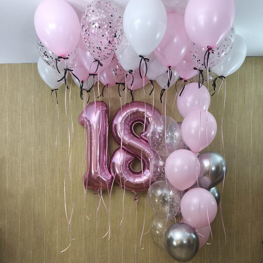 Шары на 18 лет для  девушки