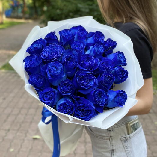 Букет из 25 синих роз