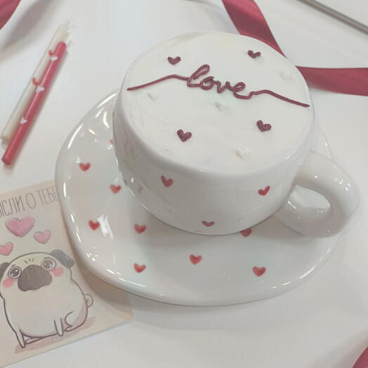 Бенто торт в чайной паре - love 💞,на день влюбленных