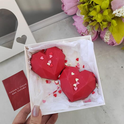 Сердечки из белого шоколада с дубайской начинкой