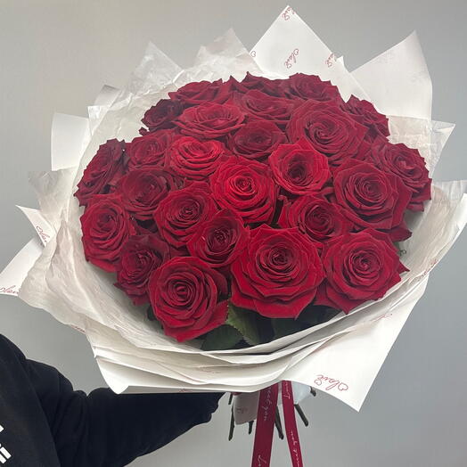 Моно букет для любимой ️️️из 25 алых роз