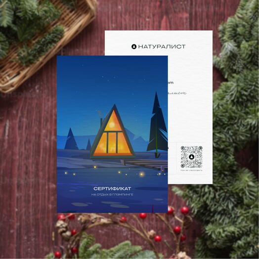 Подарочный сертификат на отдых в глэмпинге 10 000 ₽ – в конверте